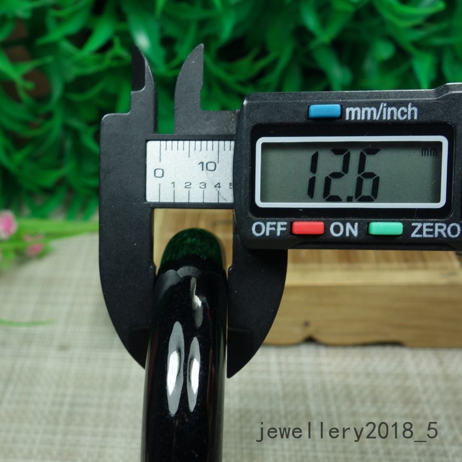 Certified Black Green Burma 100% Natural A Jadeite jade Bracelet 墨翠 圆条玉手镯 58.9mm