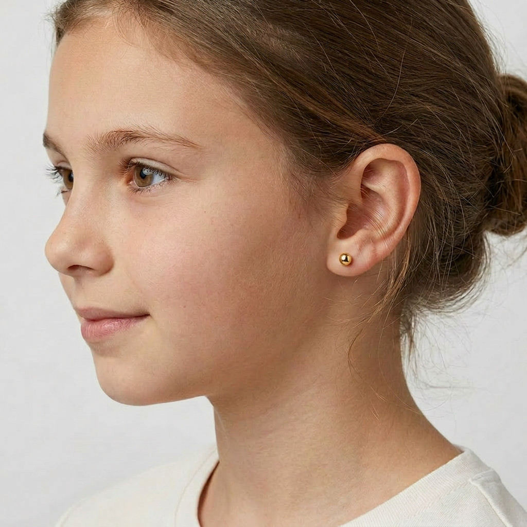 14K White / Yellow Gold Minimalist Round Ball Butterfly Push Back Stud 2mm-8mm