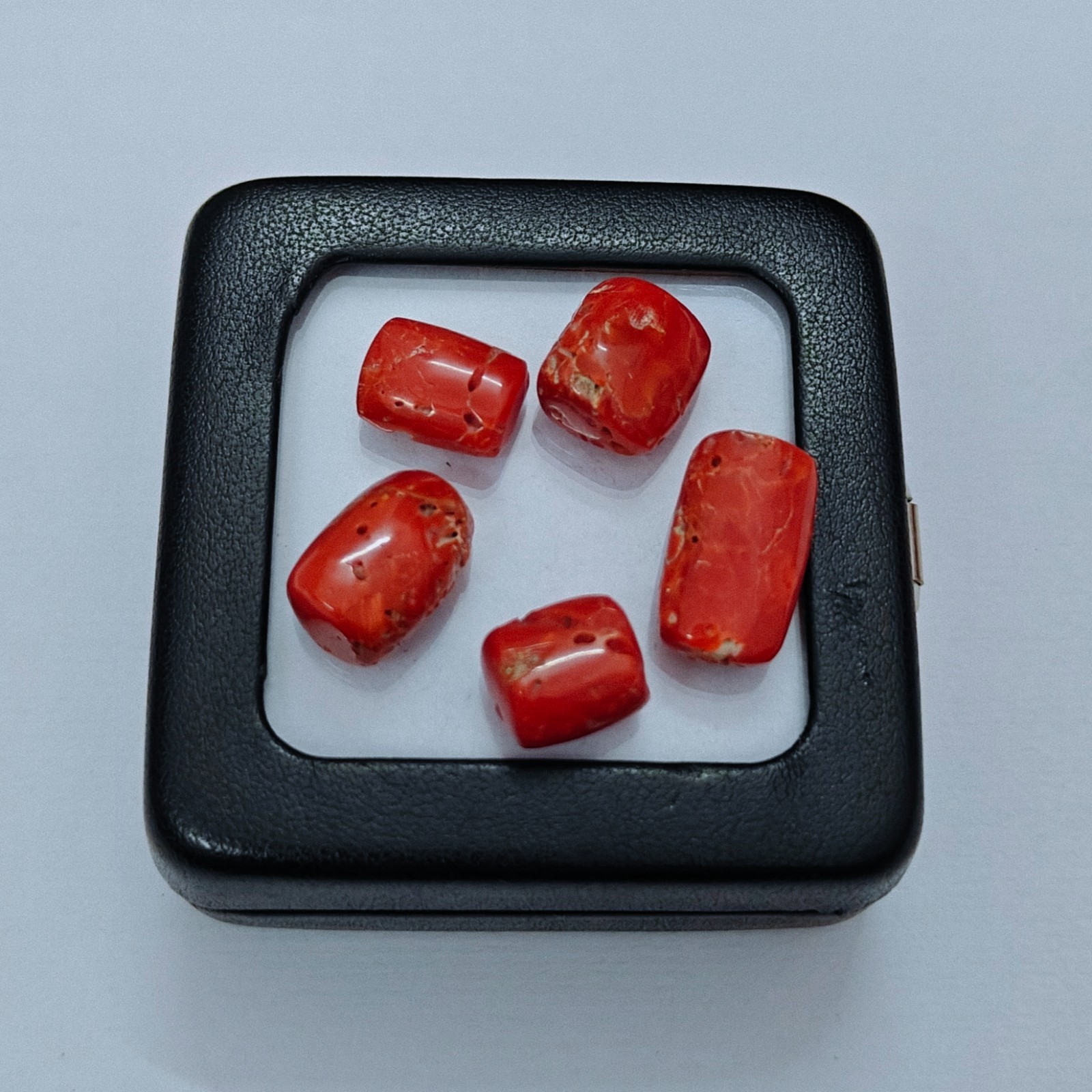 Natural Italian Red Coral Oval Shape Loose Cabochon Vintage Sea Gemstone 40 Cts
