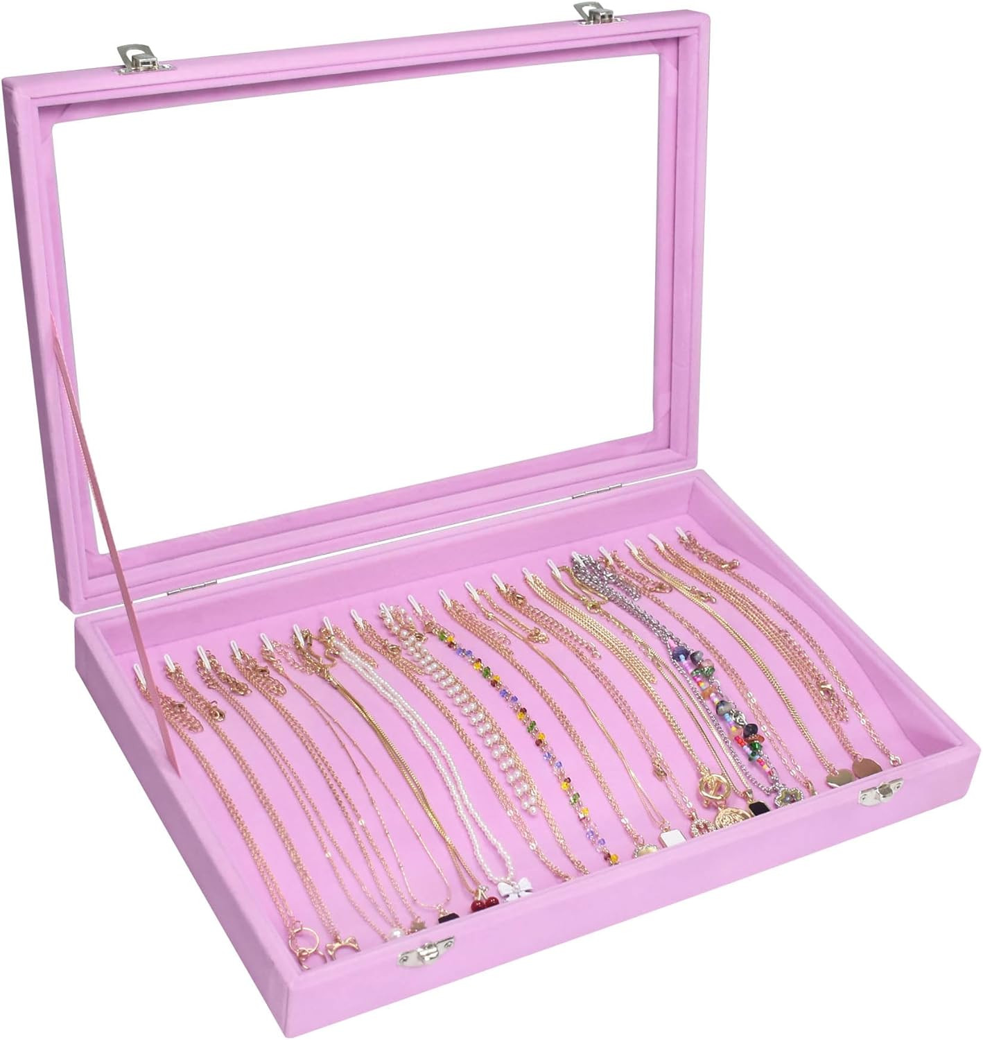 Velvet Necklace Display Jewelry Tray 20 Hook Necklace Tray Necklace Pendant Jewe