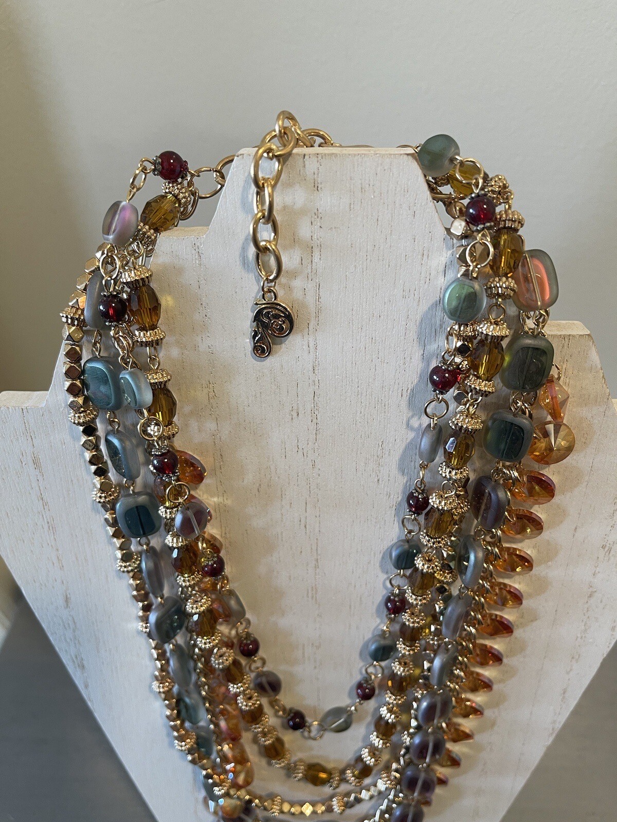 Passiana 5 Layer Necklace In Multi Color Stone Beads New Without Tag