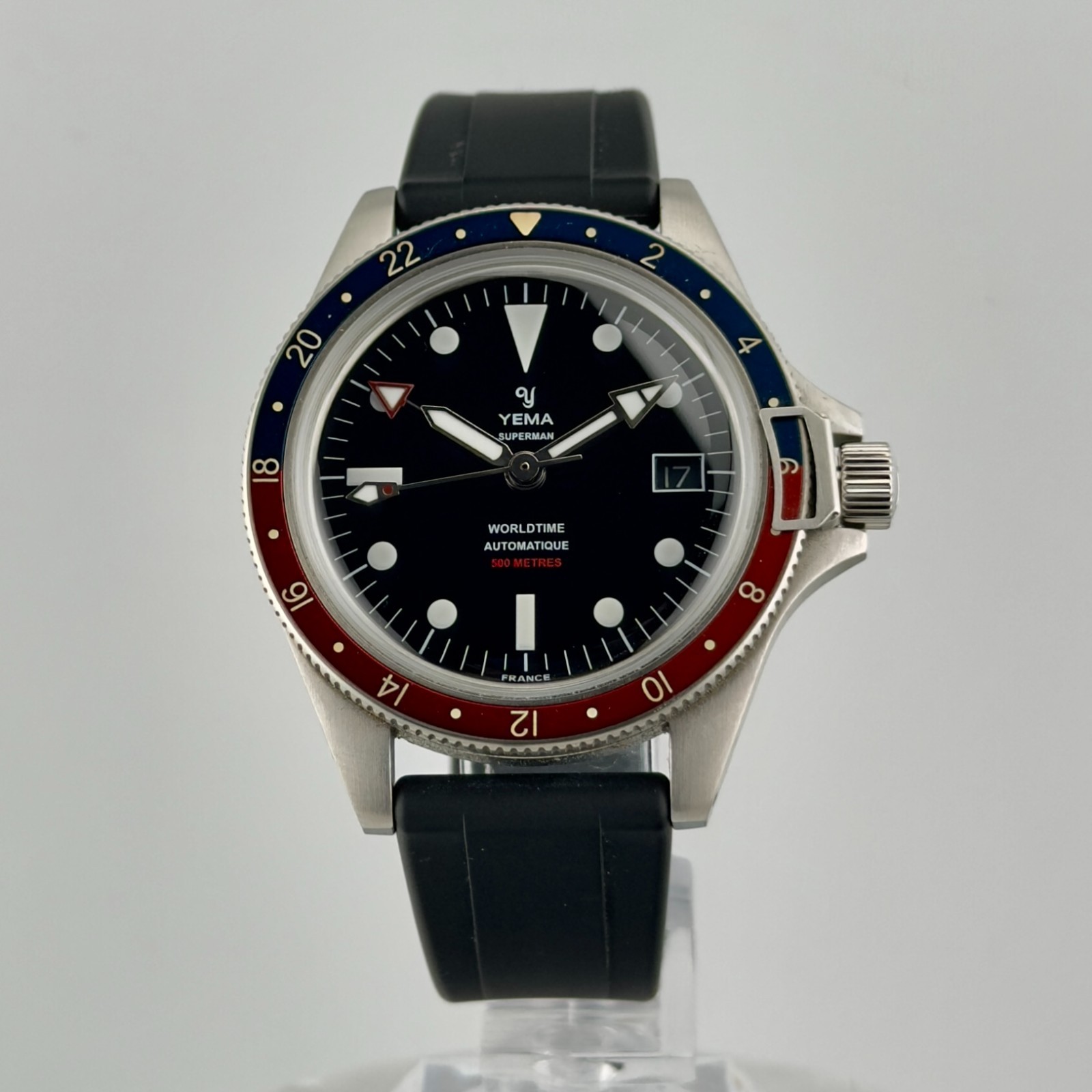 Yema Superman Worldtime GMT Pepsi 41mm 500m Automatic Full Set 2024 Full Set