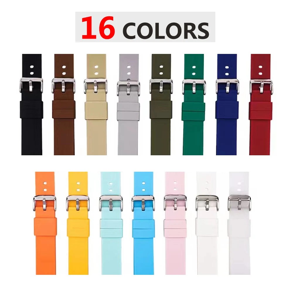 12mm 14mm 16mm 18mm 20mm Silicone Quick Release Belt Bracelet Watch Strap Band