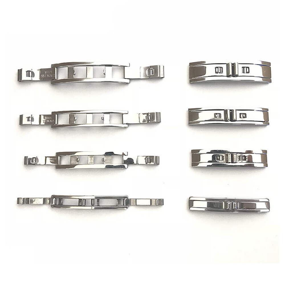 2PCS 3-6mm Stainless Steel Watch Buckle 5mm Double Pull Folding Butterfly Clasp