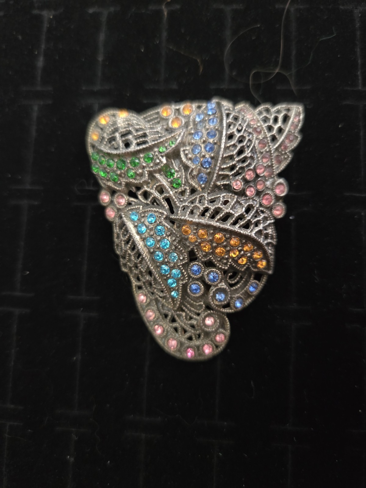 Vintage ART DECO Dress Clip Brooch LITTLE NEMO Large Multi Color LN Fur