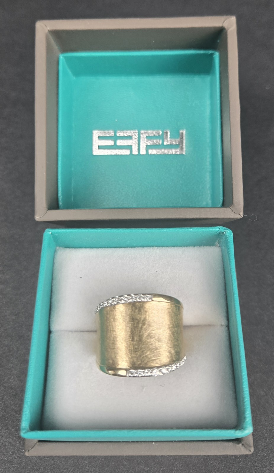 EFFY 14k Gold D’Oro Diamond H-I Accented Wide Band Ring – Size 9