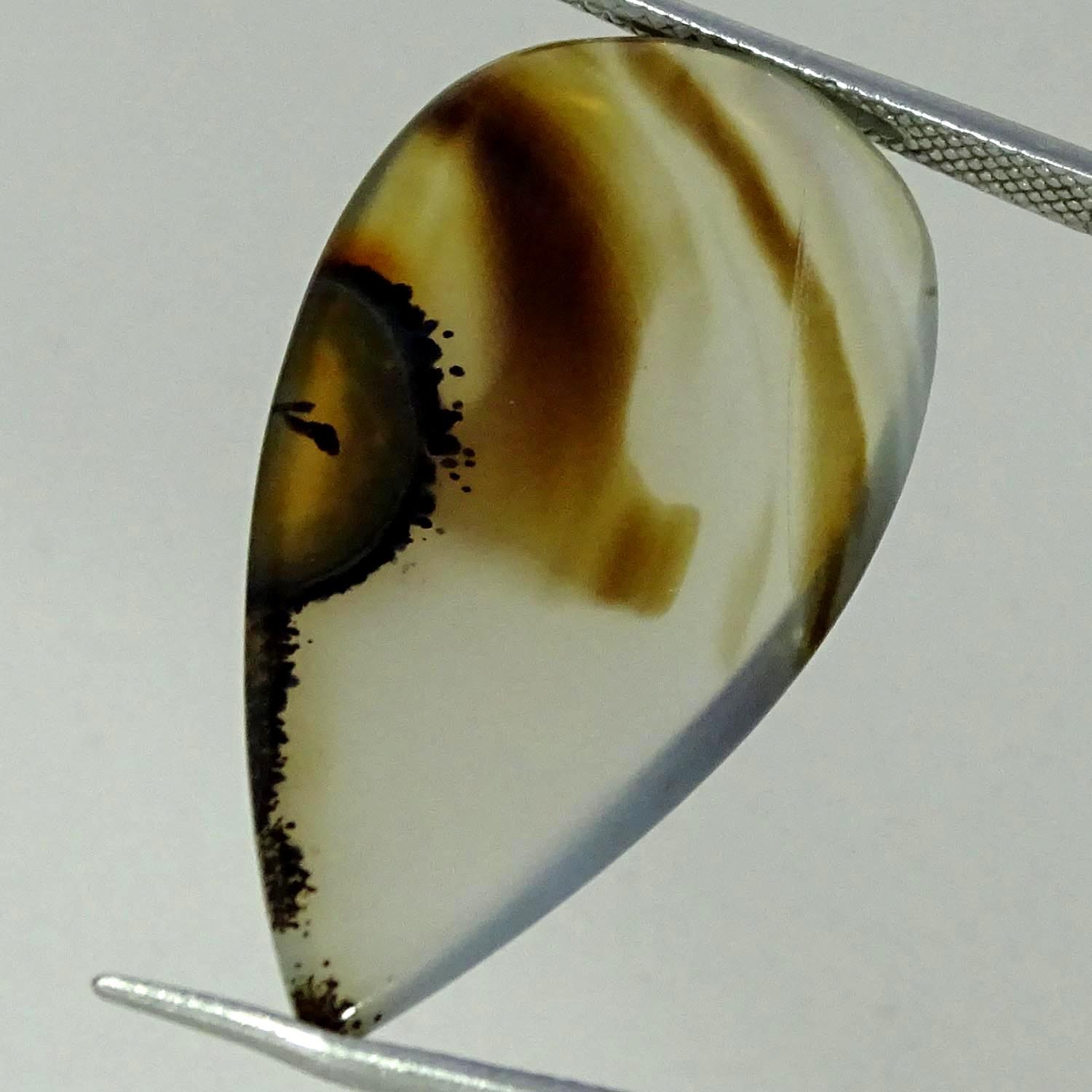 20.50Cts Natural Designer Montana Agate Pear Cabochon Gemstone 18X34X4MM