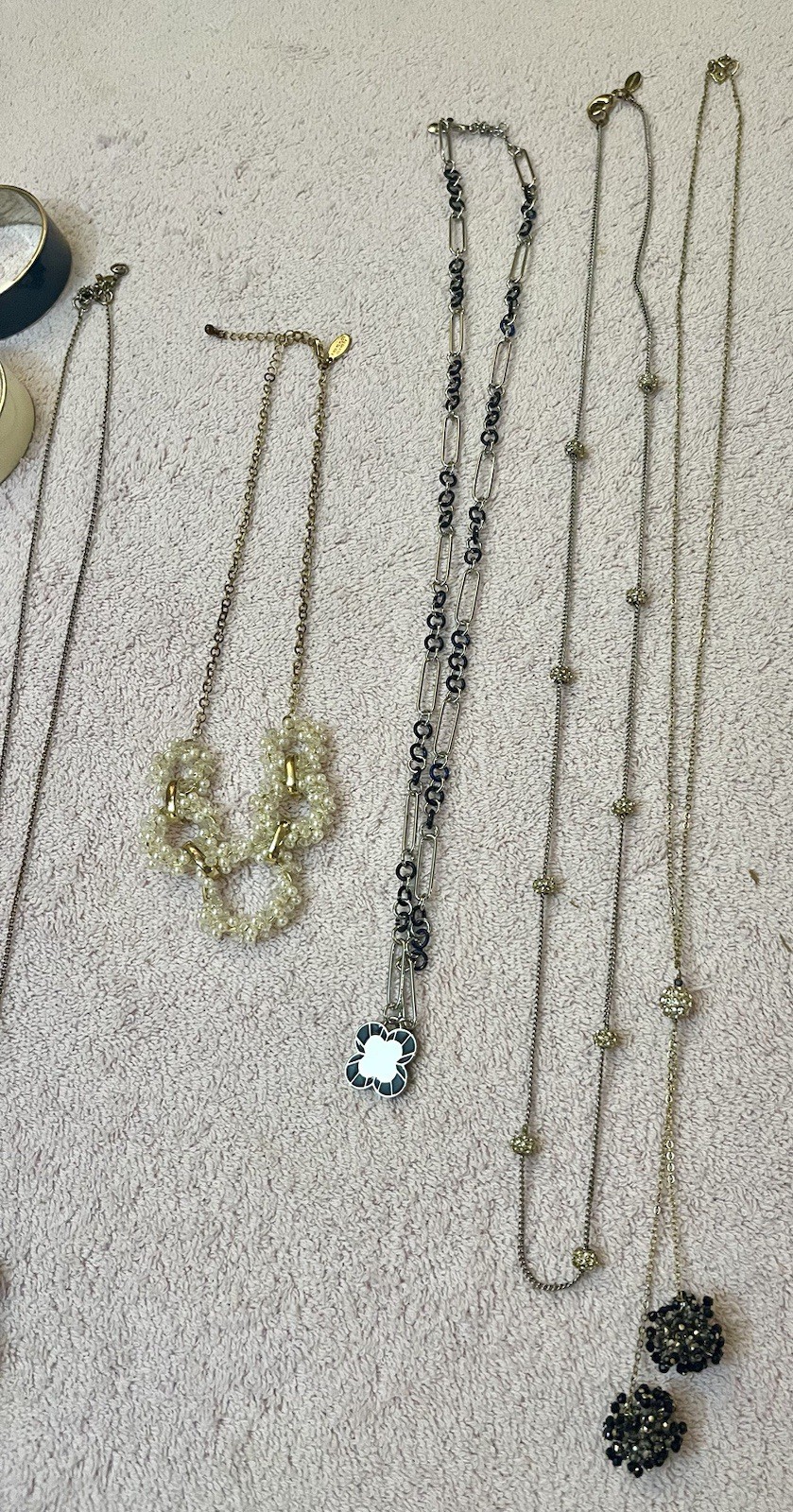 Ann Taylor Jewelry 8 Pcs Bracelets Necklaces Blue Green Ivory gold Silver Tones