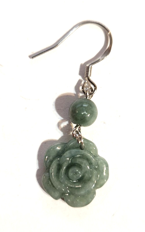 Sterling Silver 925 Jadeite Jade Earrings Free Shipping
