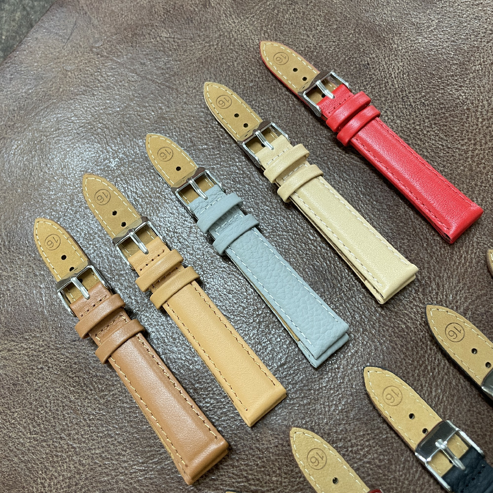 WHOLESALE 10pcs Mix Cow Leather Padded Watch Strap Band 12/14/16/18/20mm (S-5)