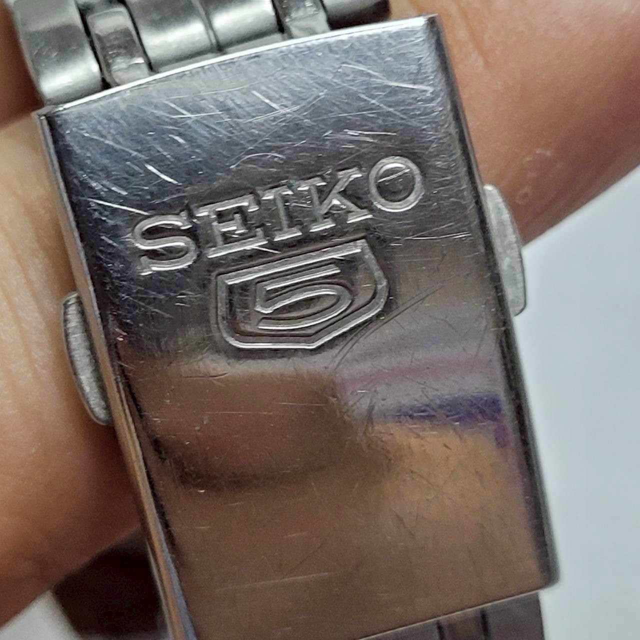 Vintage Seiko 5 Automatic SNK381K1 Military Black Dial Full Lume Numbers Watch