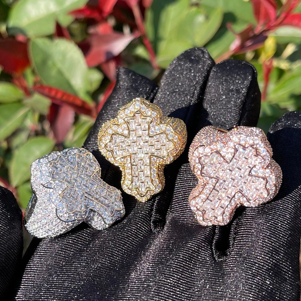 Miami Hip Hop Copper Iced Out Prong set with Cubic Zirconia Ring 7-12