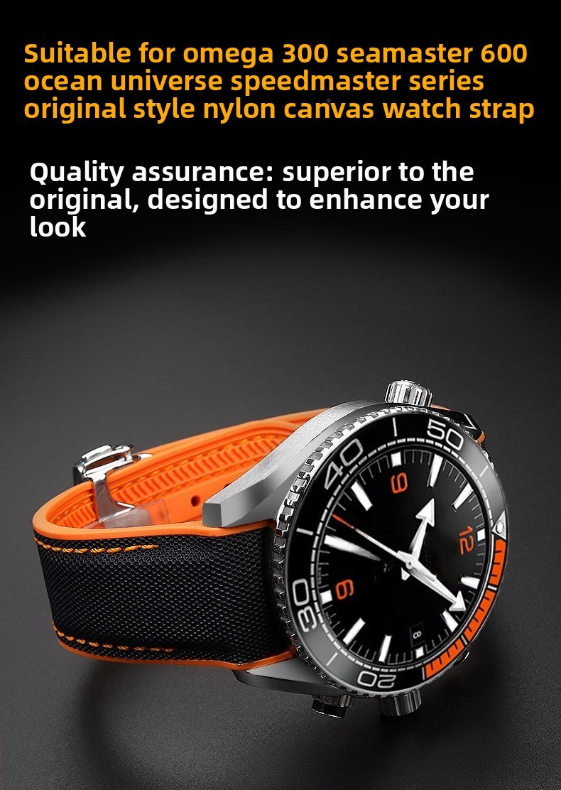 High-quality Nylon Rubber Silicone Watch Straps Mens Sports Band 21mm for Omega