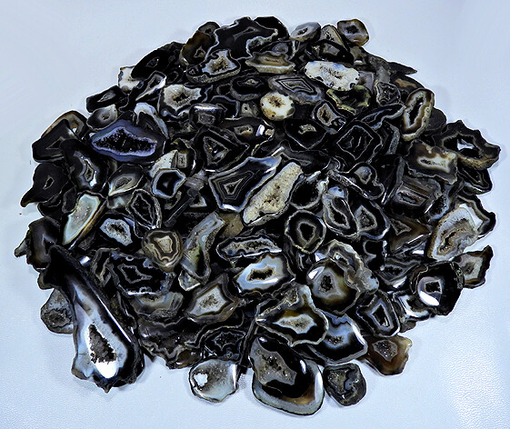 NATURAL BLACK SLICE DRUZY AGATE MIX CABOCHON LOOSE GEMSTONE WHOLESALE LOT MI314