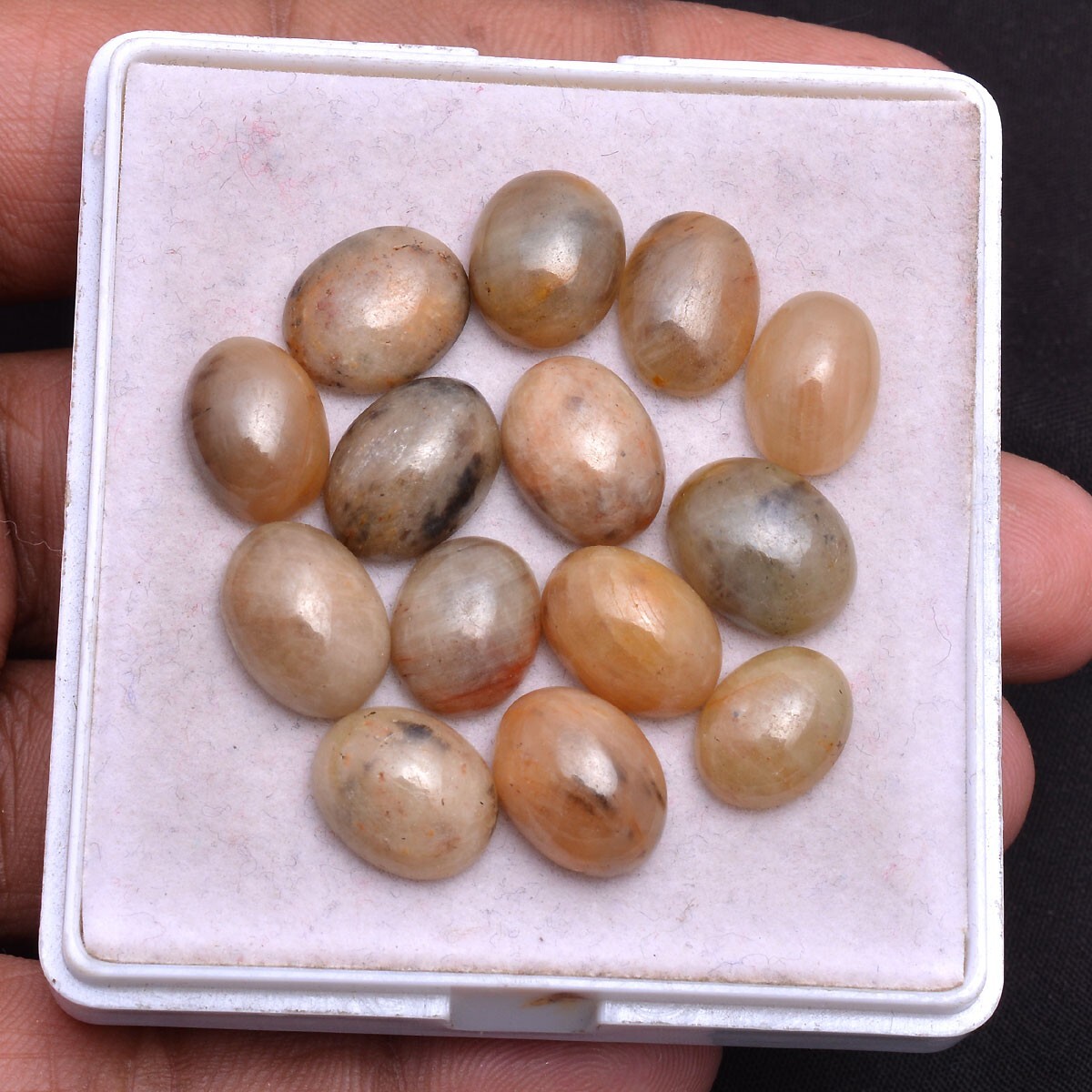 14 Pcs Natural Sapphire 11.20mm-13.30mm Oval Cabochon Untreated Loose Gemstones