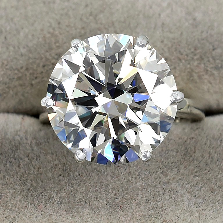 RARE 14.10 Ct Certified White Diamond Ring 925 Silver FREE Shipping -No Tariffs