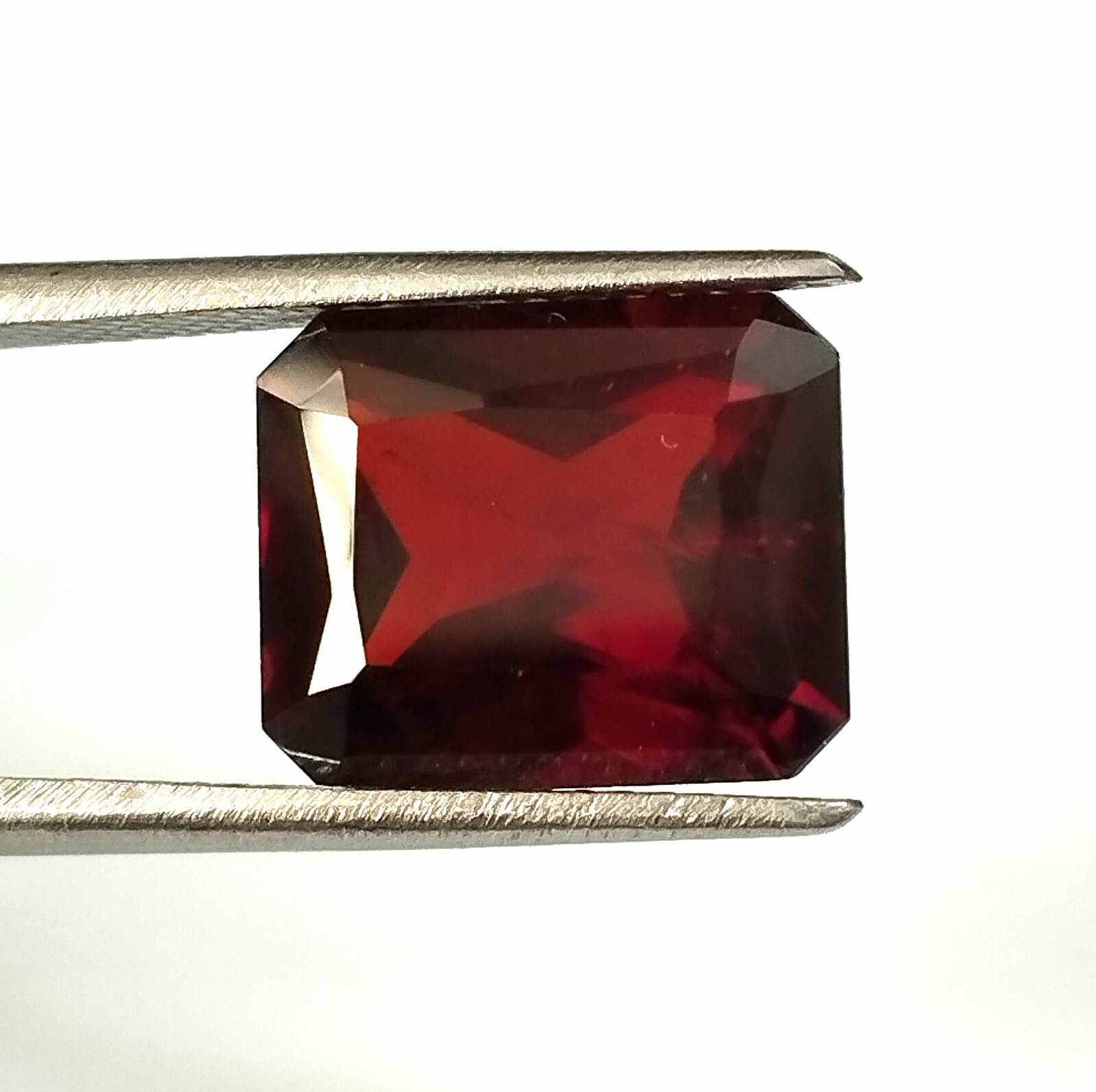 Red Garnet Emerald Cut 12X10 mm Faceted Princess Cut Natural Untreated Gemstone