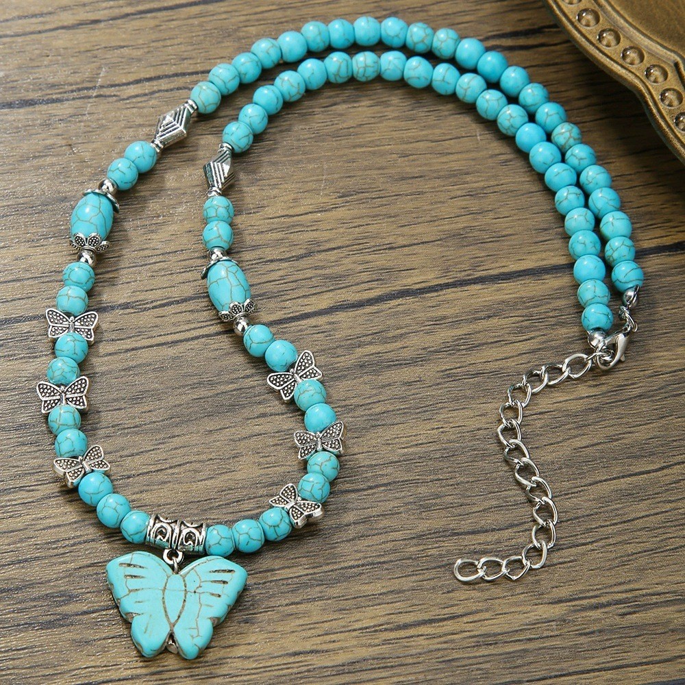 Men Beaded Choker Necklace Hiphop Jewelry Trendy Black Agate Chain Necklace Gift