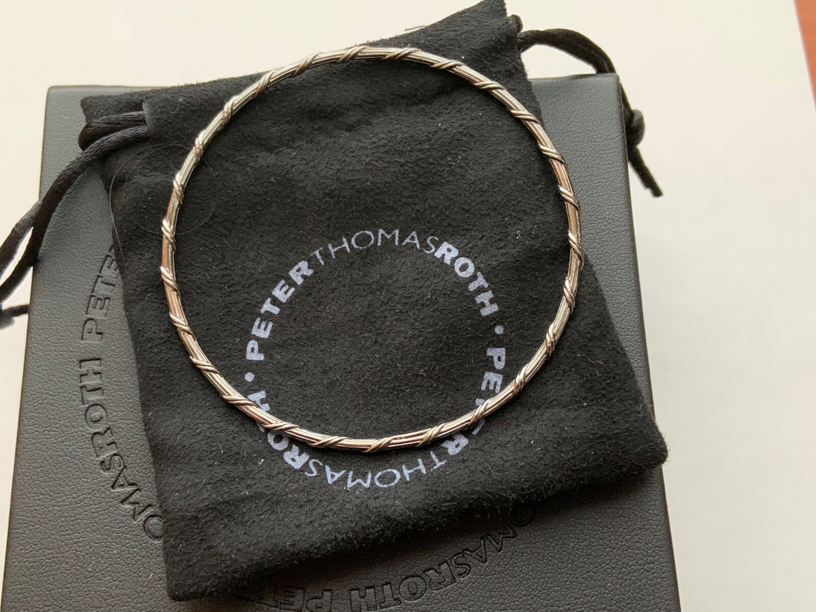 Peter Thomas Roth PTR Black Ruthenium Plated Sterling Silver Bangle Bracelet,AVG