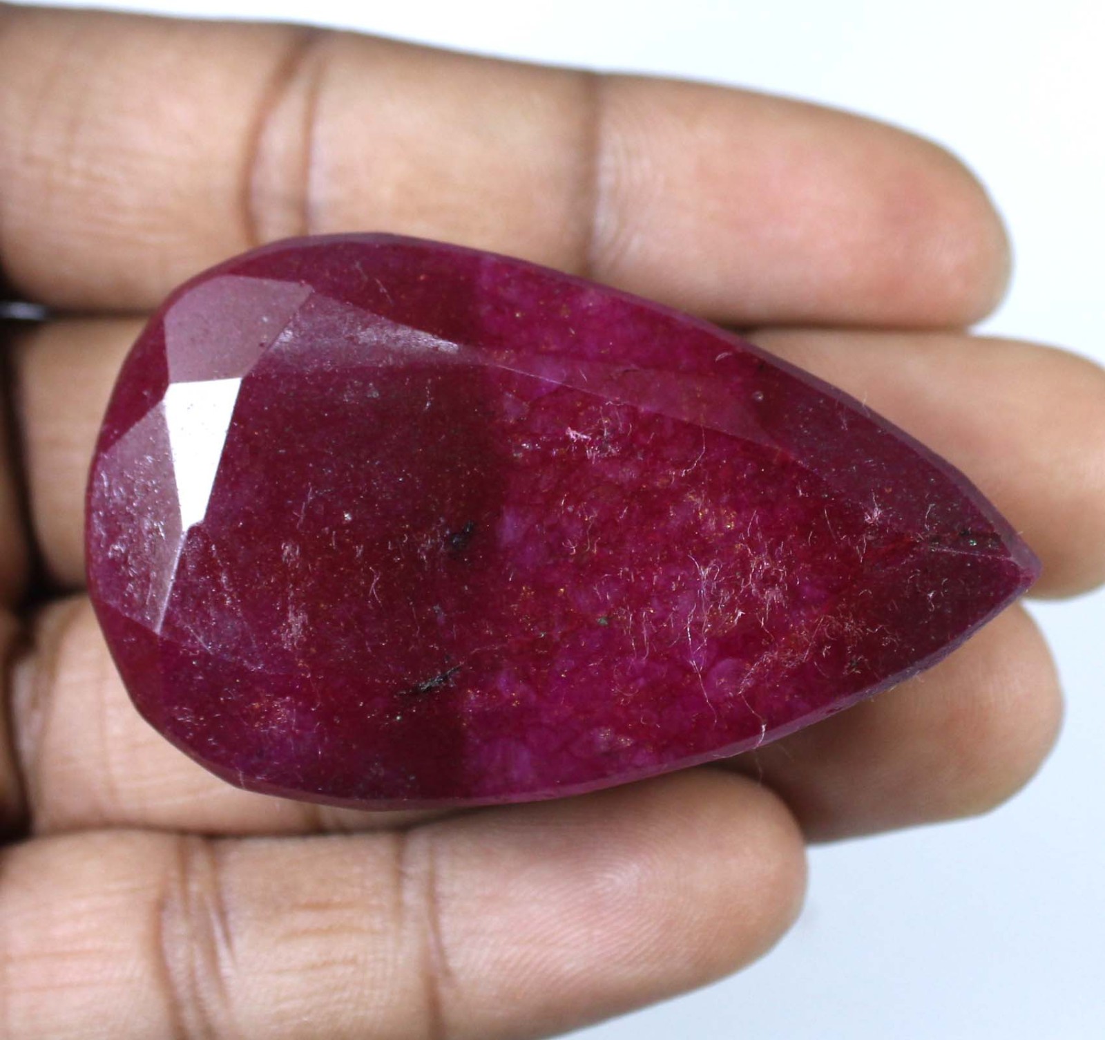 247.55 Ct Natural African Red Ruby Pear Gemstone Investment Grade
