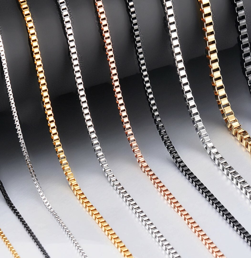 Silver Stainless Steel 45 cm (17.7 Inch) 2 mm Square Box Neck Chain Necklace
