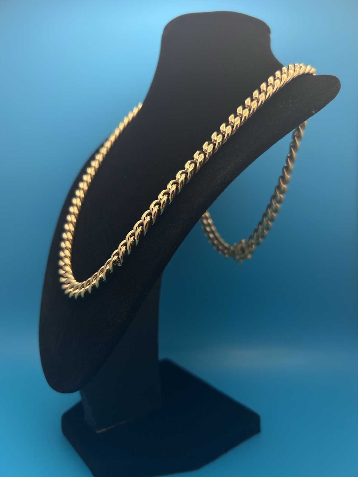 Cadena cubana Para Hombres chapada en oro 14k En Acero Inoxidable 8mm