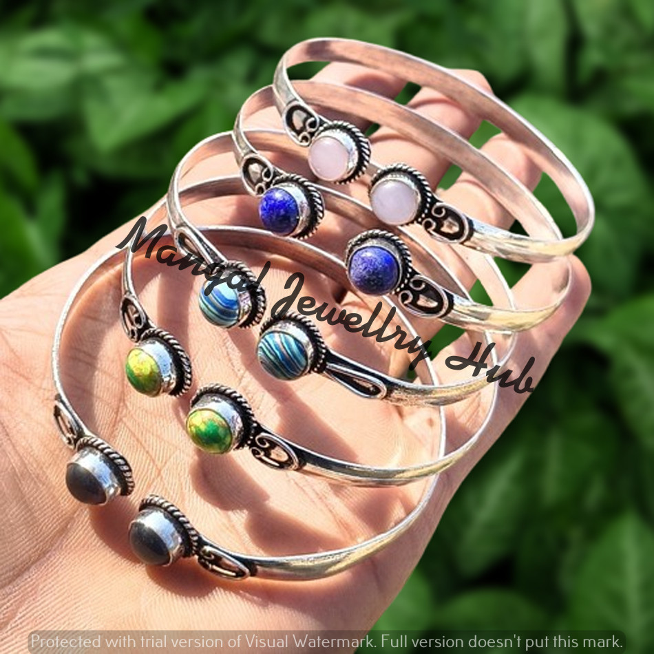 Buy Garnet & Mix Gemstone Bangles 925 Sterling Silver Plated Jewellery 75PC Lot