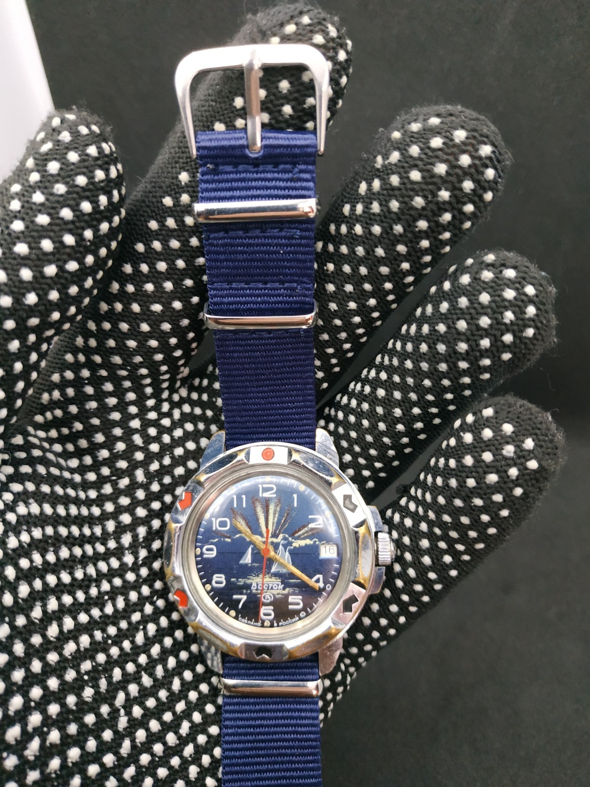 Russian Men’s Watch Vostok Komandirskie Sailboat Mechanical USSR Soviet Vintage