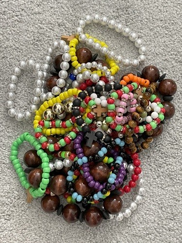 30pc Bracelets Jewelry Mystery to Remake any size for all ages Colorful