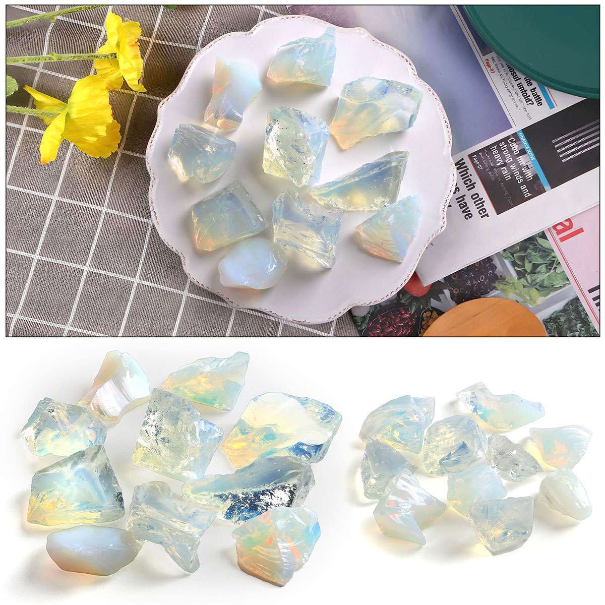 Mineral Opal Rough Stones Quartz Opal Raw Crystal Gem Healing Reiki Stones 10pcs