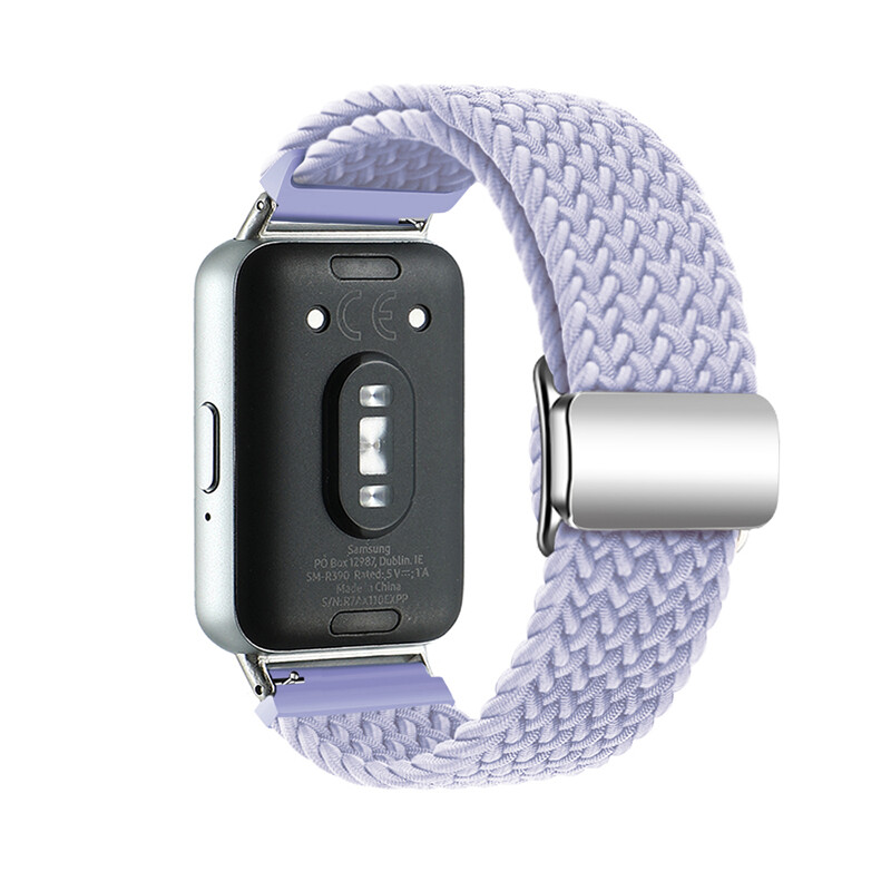 For Samsung Galaxy Fit3 SM-R390 Sports Magnetic Braided Nylon Strap Watch Band