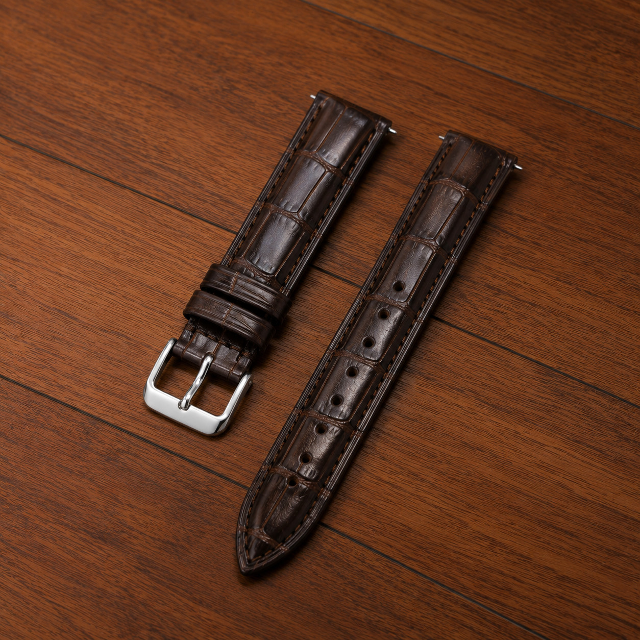 Genuine Alligator Print Leather Watch Strap Band, Crocodile Print Watch Band