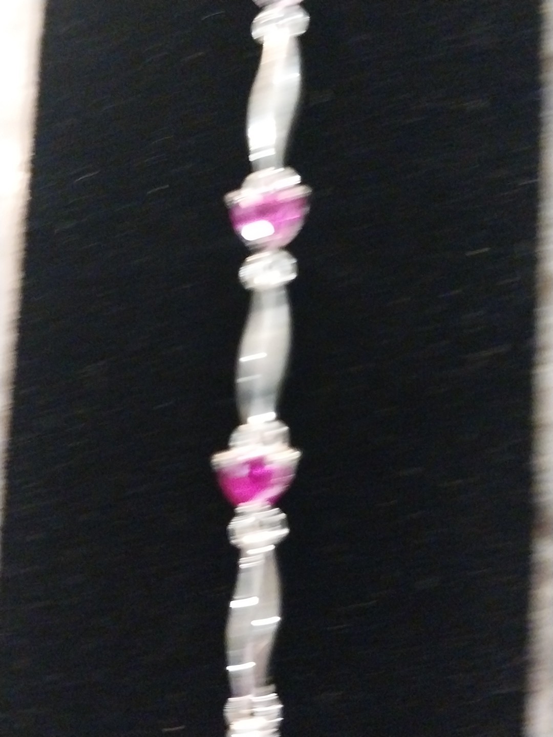 Lab Created Ruby Heart Station Bracelet in Sterling Silver (7.25 In) 1.35 ctw