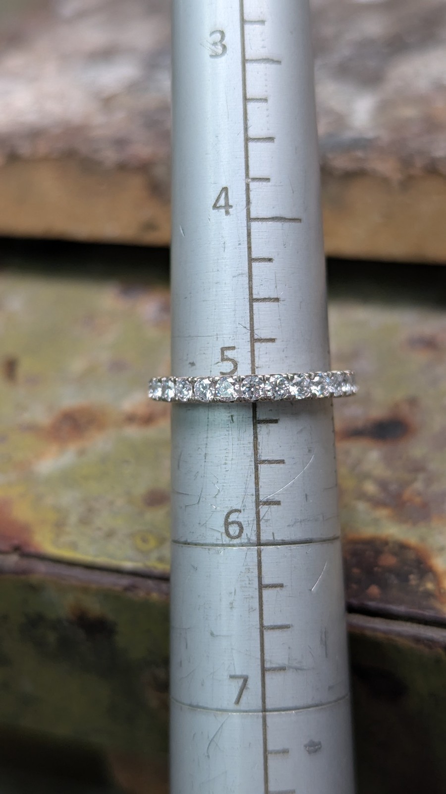 14k White Gold 1/2 ctw Sz 5 2.1mm Round LAB Diamond Stack Half Band 2.4mm