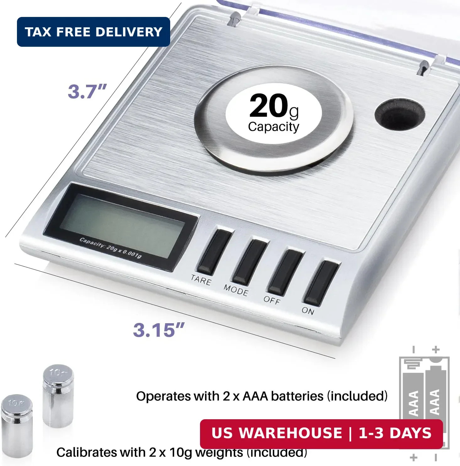 Smart Weigh GEM20-20g x 0.001 Grams, High Precision Digital Milligram Jewelry Sc