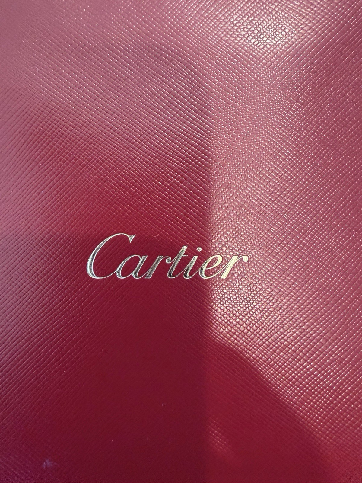 Cartier Authentic Red Jewelry Bracelet Travel Pouch and Shopping Bag Set