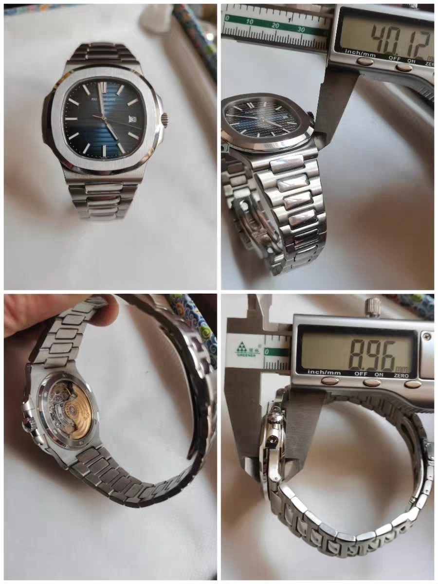 DIY Watch Part Kit for 2824 Nautilus 40mm SS Watch Case+Dial+Hands+Steel Strap
