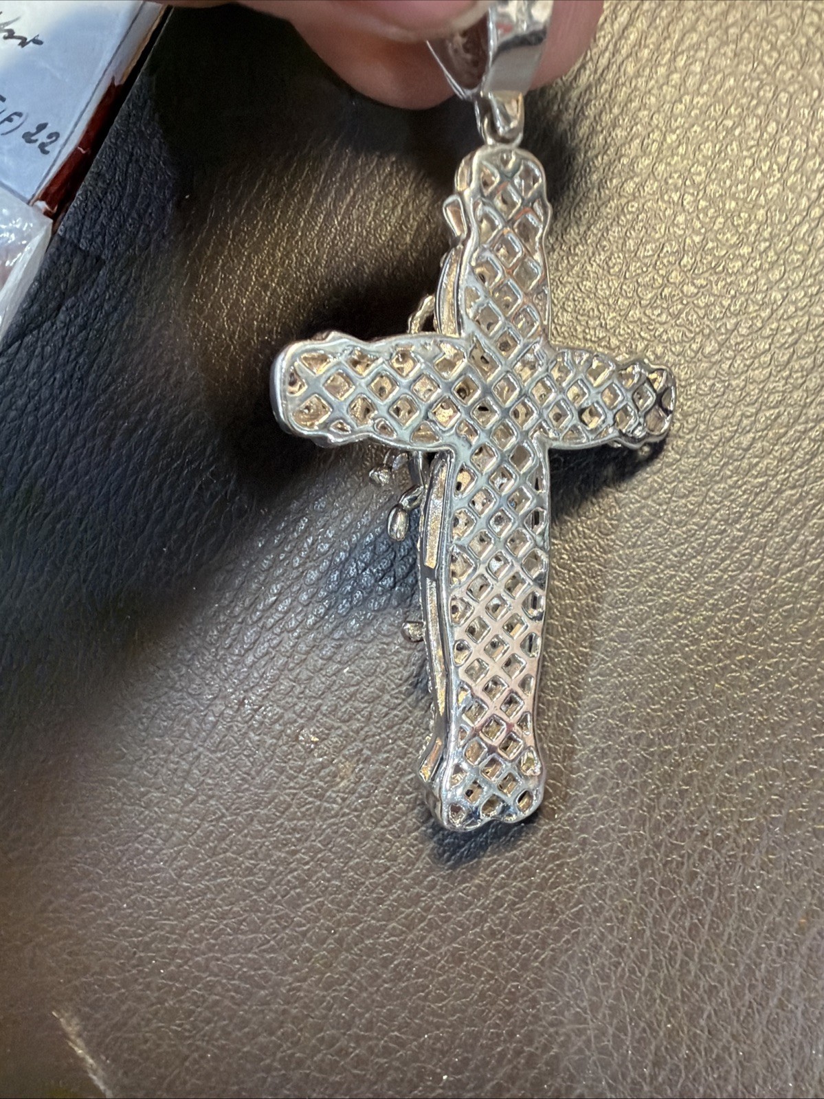 Beautiful 925 Sterling Silver large Zirconia Cross pendant 3.3/4 x 2, 7/8 inches