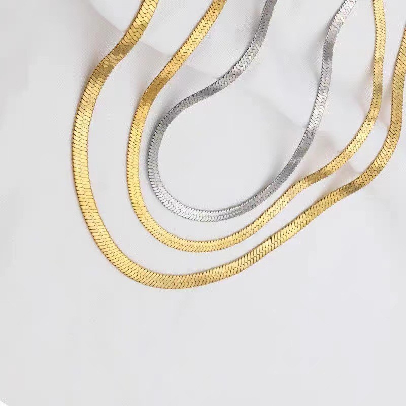 4.5mm 46cm Solid 925 Sterling Silver Herringbone Chain Necklace Made in Italy