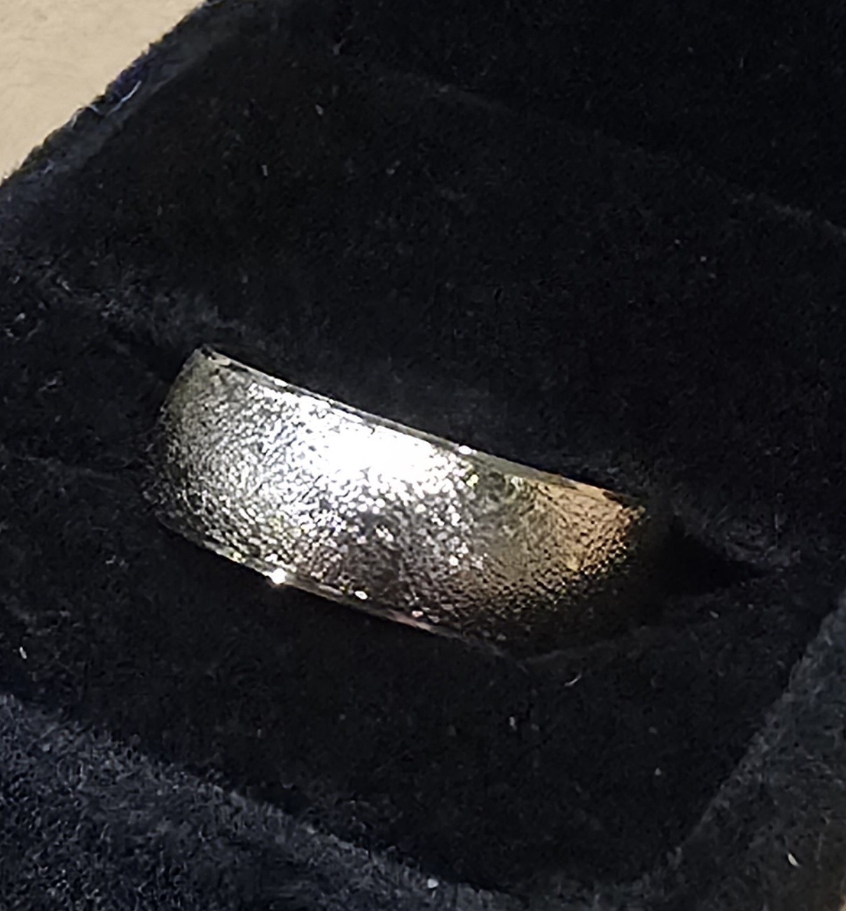 Gold Tungsten Mens Wedding Band Ring Size 10 Sandblasted Frosted Stardust Custom
