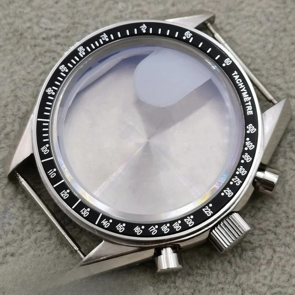 VK63 Case 39.7mm Metal Case Chronograph Case Bezel,watch Sealed Back Moon Watch