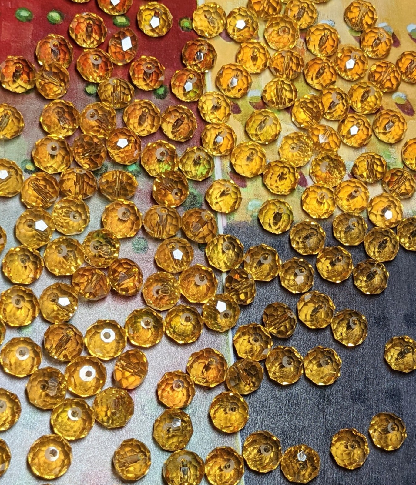 Crystal Beads 8mm Beads for Jewelry Making Bulk 180 pcs Yellow Roundelle