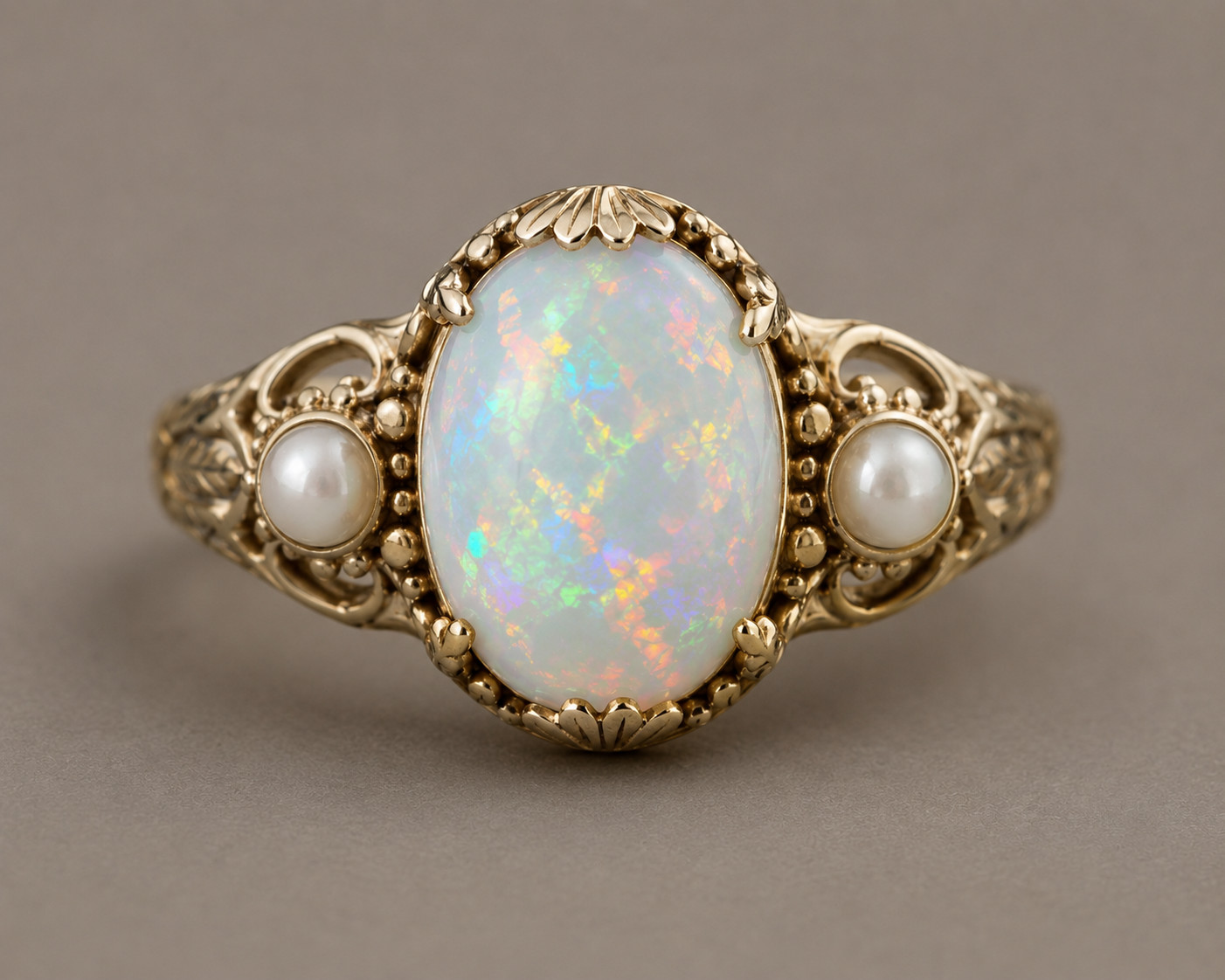 Natural Opal Gemstone Ring 7x9mm Oval Opal Silver Ring Handmade Gift for Women