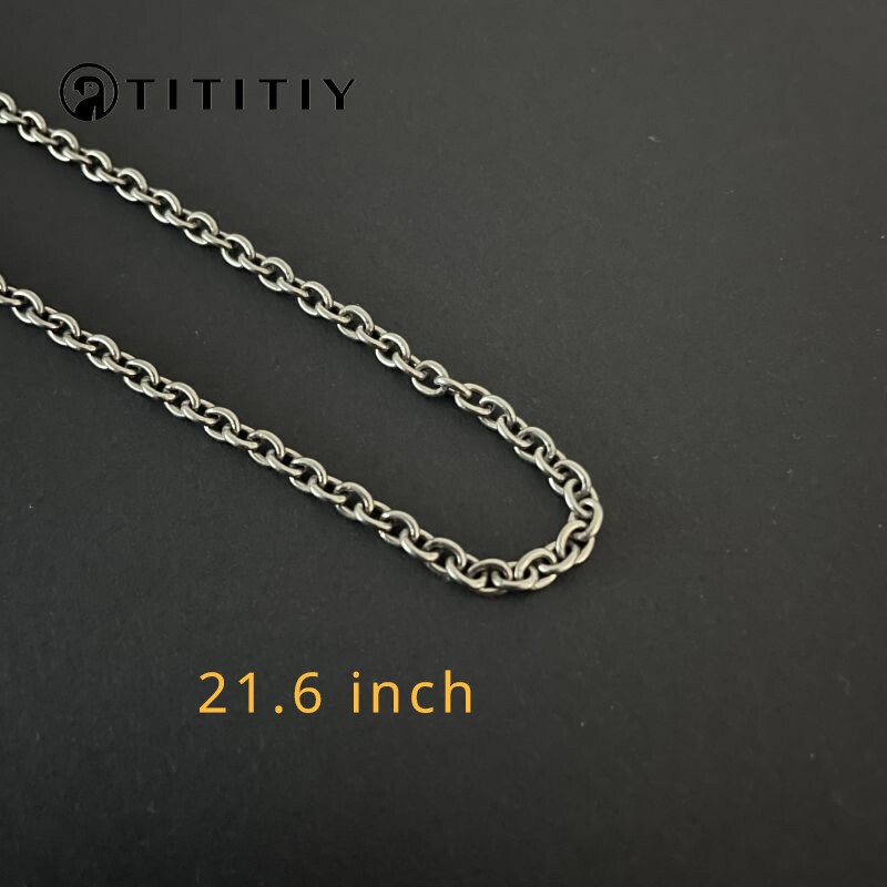 New Pure Titanium Necklace O-Chain Wide 3mm be antiallergic Easy To Match 21.6″