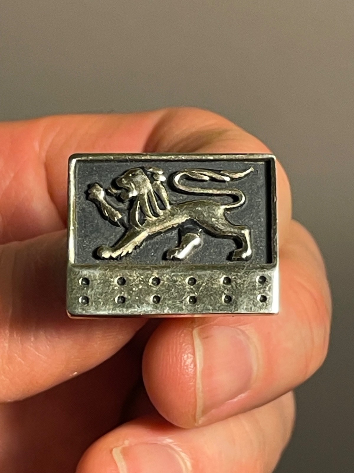 Pair of Passant Lion Coat of Arms Vintage Cuff Links