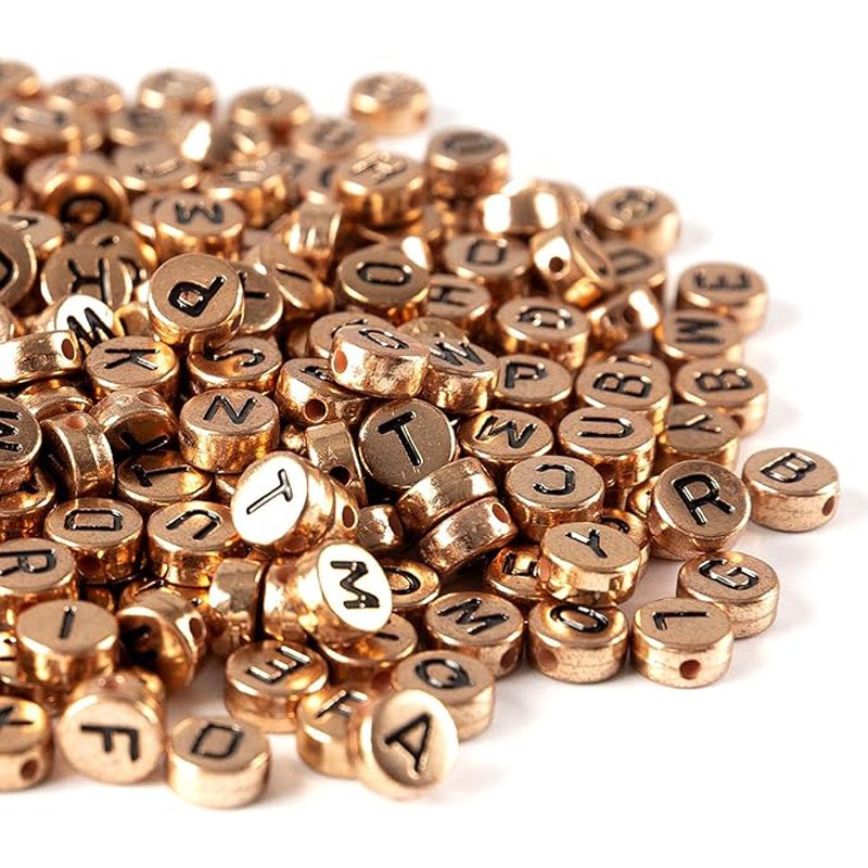 800pcs Silver Gold Bronze Letter Beads – A–Z Alphabet Beads for Jewelry Making &