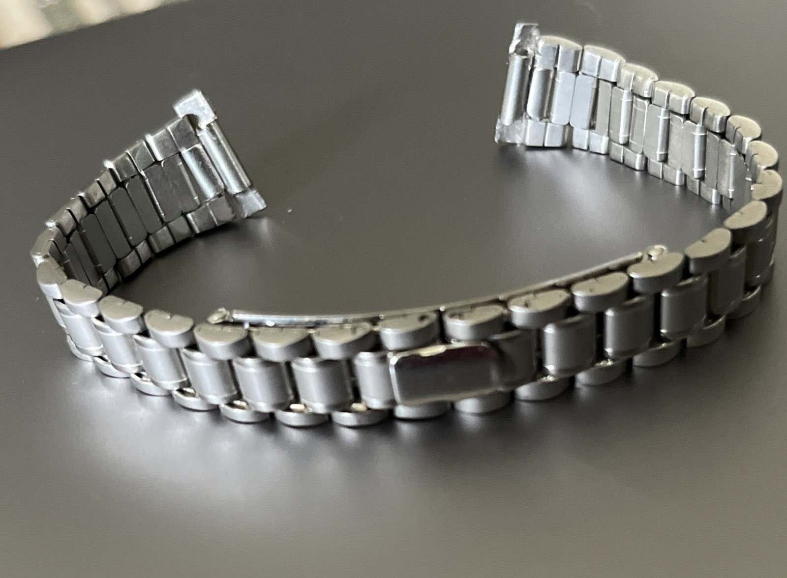 14 mm Watch Oyster Bracelet Stainless Steel Matte Polished Hidden Folding Clasp