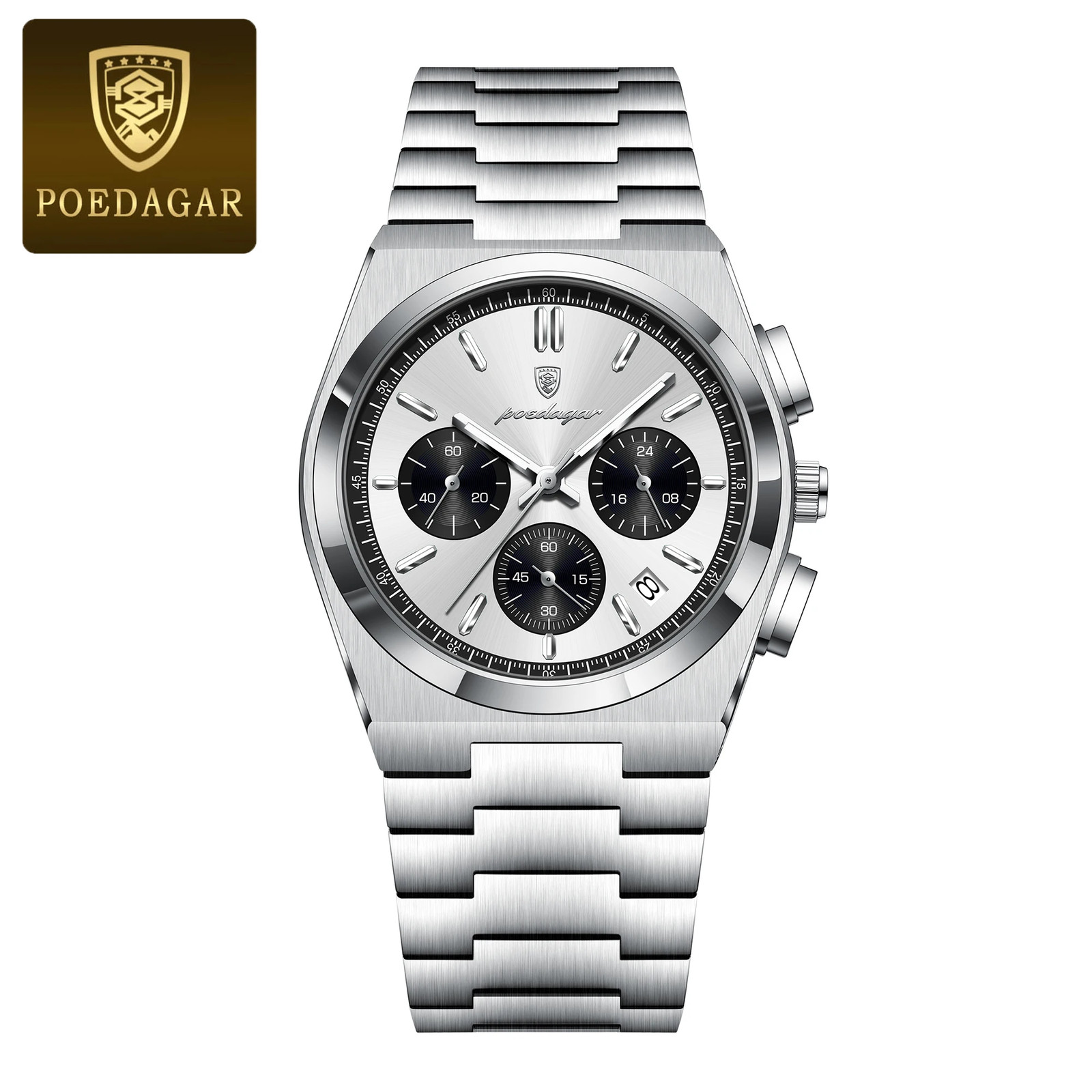 Luxury Man Quartz Chronograph Watch Waterproof Luminous Date 3Bar