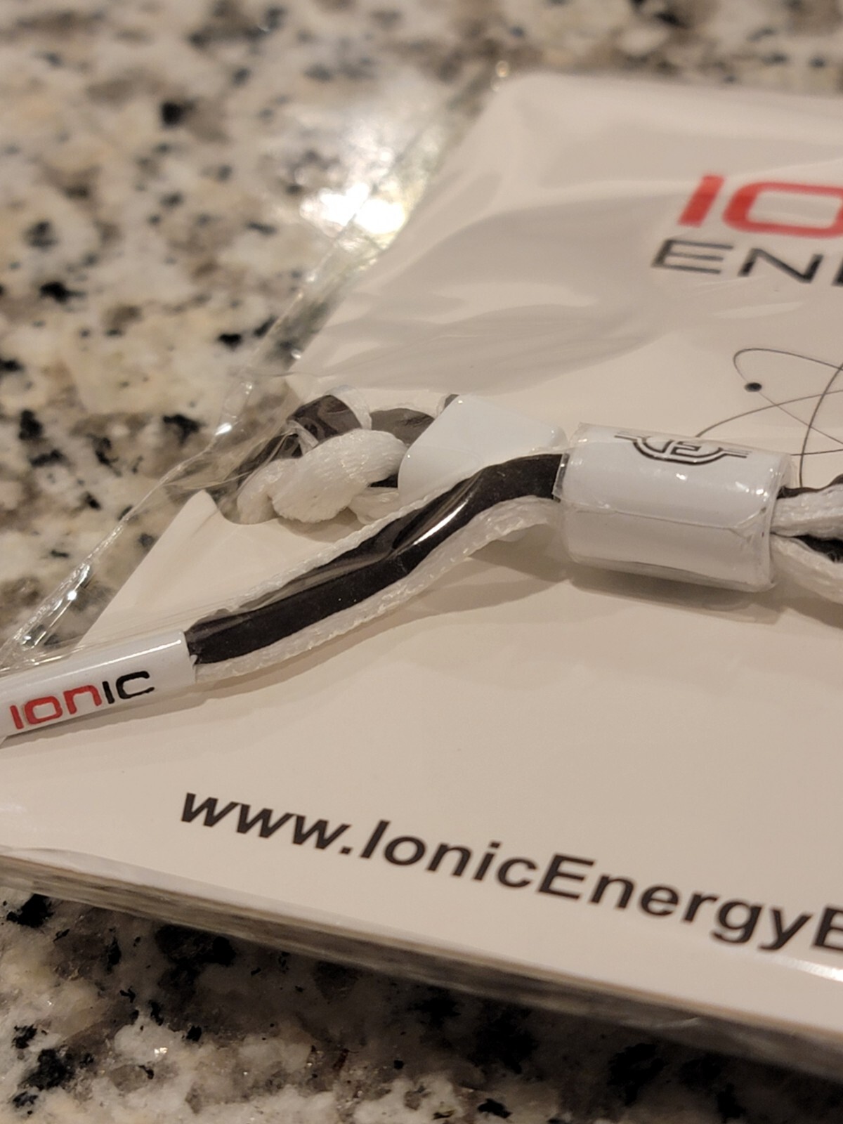 Brand New Ionic Energy Iridescent Black Reflective Braided Shoelace Bracelet