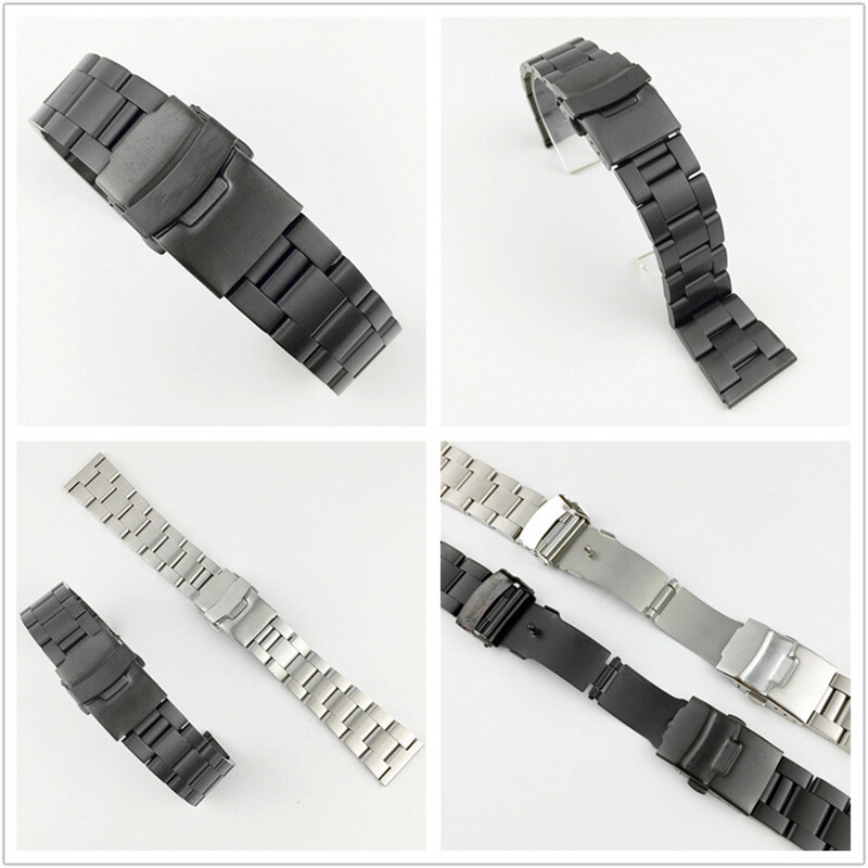 Solid Brushed Stainless Steel Watch Band Straps Mens Wristbands 18 20 22 24 26mm
